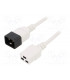 Cable Alimentacion IEC320-C19 Hembra a IEC320-C20 Macho 1m BLANCO