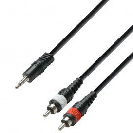 Cable JACK 3,5 ST Macho a 2RCA Macho 1m 3STAR ADAM