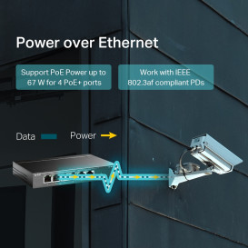 Switch PoE Ethernet 4P 10/100 + 2 Uplink TP-LINK