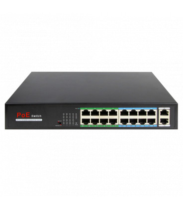 Switch PoE Ethernet 16P 10/100/1000 + 2 Uplink SFP