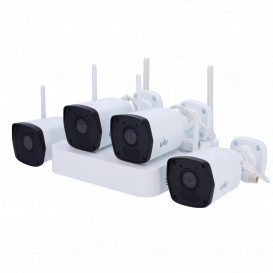 Kit CCTV 4Ch con 4 Camaras Bullet WiFi UNIVIEW