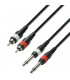 Cable RCA 2 Machos a 2 JACK 6,3 Mono 3m