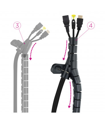 Organizador Cables Flexible 25mm 1m NEGRO NANOCABLE
