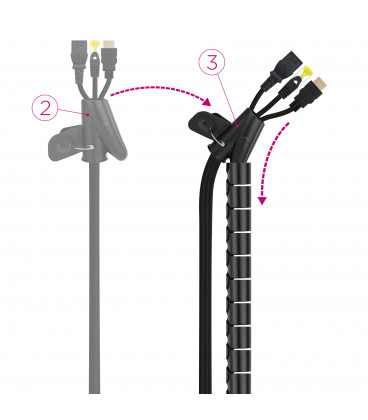 Organizador Cables Flexible 25mm 3m NEGRO NANOCABLE