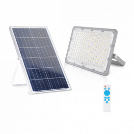 Foco LED Exterior con Panel Solar+Bateria+Mando Distancia 50W IP65