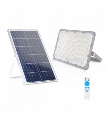 Foco LED Exterior con Panel Solar+Bateria+Mando Distancia 100W IP65