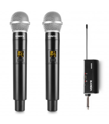 2 Microfonos Inalambricos Mano Portatil UHF VONYX WM552
