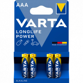 Pila LR03 AAA Alcalina LONGLIFE POWER VARTA (Blister 4 pilas)