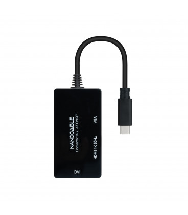 Conversor USB-C a VGA/DVI/HDMI ALL NANOCABLE