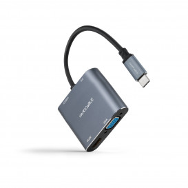 Conversor USB-C a HDMI/VGA/USB-A/USB-C NANOCABLE