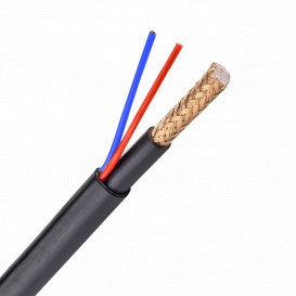Cable MicroRG59 + 2x0,75mm NEGRO (300m)
