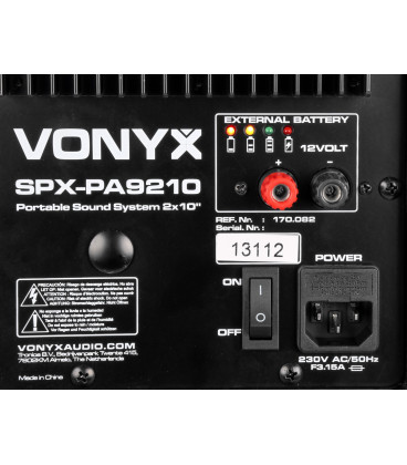 Altavoz Portatil 2x10" VONYX SPX-PA9210
