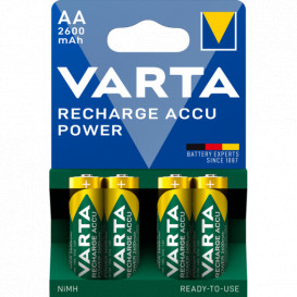 Baterias NiMh AA R06 2600mAh 1,2V VARTA (Blister 4 unidades)