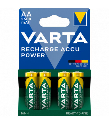 Baterias NiMh AA R06 2600mAh 1,2V VARTA (Blister 4 unidades)