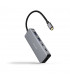 HUB USB-C 2xUSB-A+2xUSB-C+HDMI+USB-C PD 100W GRIS NANOCABLE