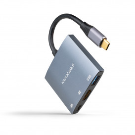 Conversor USB-C a HDMI/USB3.0/USB-C PD NANOCABLE