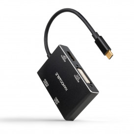 Conversor USB-C a HDMI/DVI/DP/VGA NANOCABLE