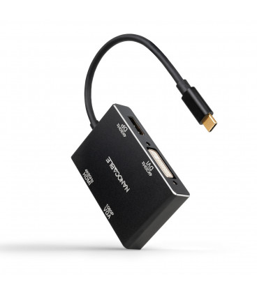 Conversor USB-C a HDMI/DVI/DP/VGA NANOCABLE