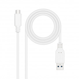 Cable USB-A a USB-C USB3.1 0,5m BLANCO NANOCABLE