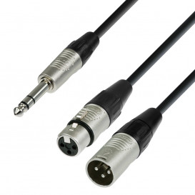 Cable JACK 6,3 Stereo a XLR Macho y  XLR Hembra