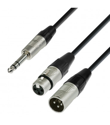 Cable JACK 6,3 Stereo a XLR Macho y XLR Hembra