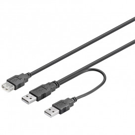 More about Cable USB 2.0 A Macho Doble a USB A Hembra 0,30m