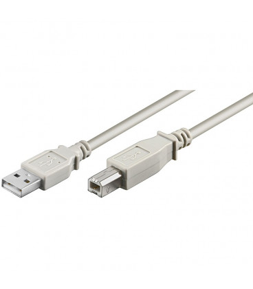 Cable USB 2.0 A a USB B 0,25m GRIS