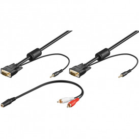 Cable VGA con Audio Jack Stereo 3,5 5mts