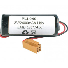 Pila Litio 3Vdc 2400mA CR17450 con conector