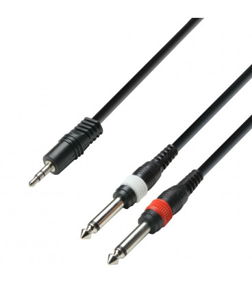Cable JACK 3,5 ST Macho a 2 JACK 6,3 Mono Macho 3m