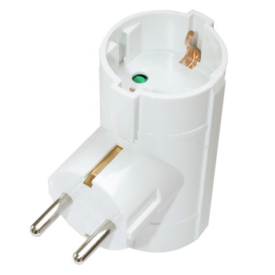 Adaptador 2 Tomas Schuko Hembra BLANCO