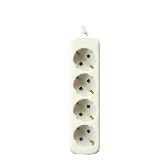BASE Múltiple 4 Tomas Schuko con Cable 1,5m BLANCO