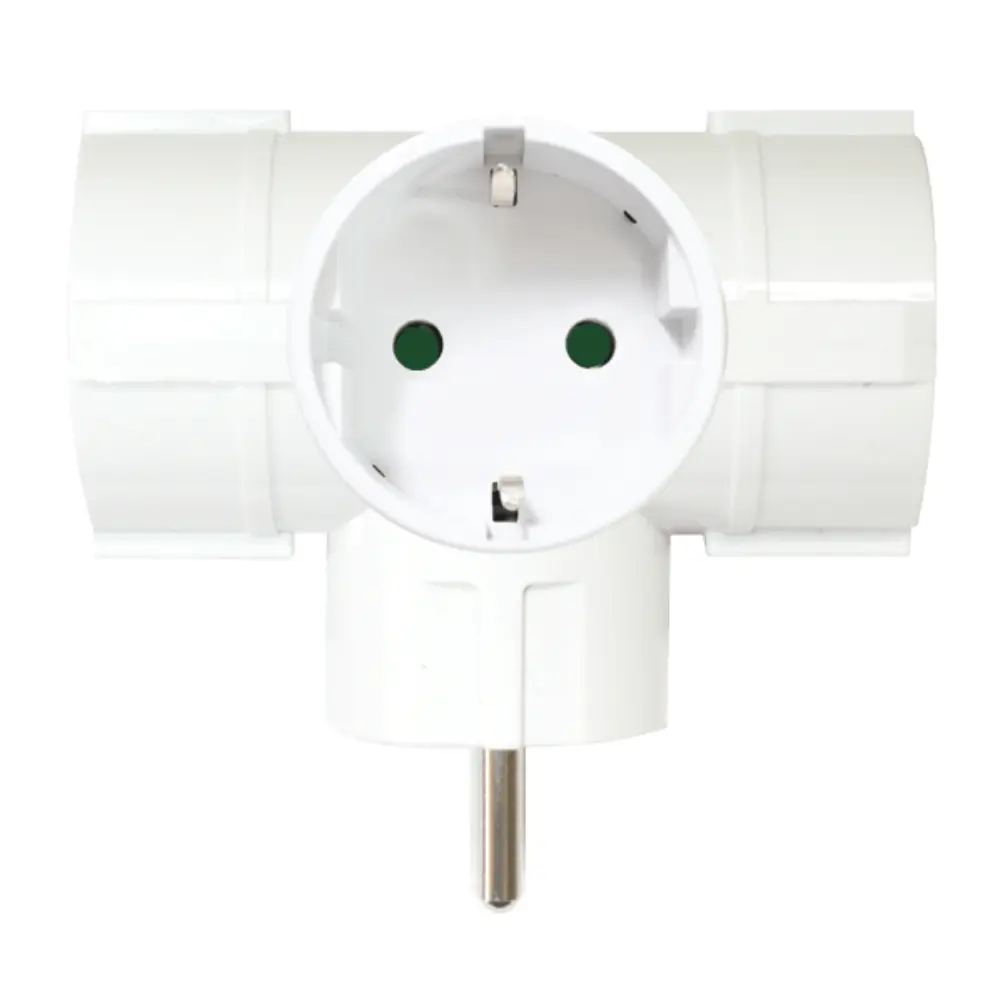 Adaptador 3 Tomas Schuko 3680W 16A 250Vac BLANCO
