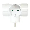 Adaptador 3 Tomas Schuko 3680W 16A 250Vac BLANCO