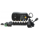 Alimentador Regulable Manual 3V-12Vdc 18W 1500mAh con 8 Conectores PCE1500-UNI