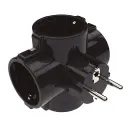 Adaptador 4 Tomas Hembra Schuko 3500W 16A NEGRO