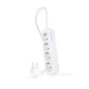 BASE Múltiple 4 Tomas Schuko con Cable 1,4m BLANCA