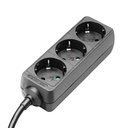 BASE Múltiple 3 Tomas Schuko con Cable 5m NEGRO