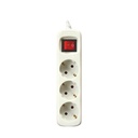 BASE Múltiple 3 Tomas Schuko con Interruptor y Cable 3m BLANCO