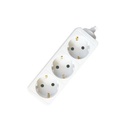 BASE Múltiple 3 Tomas Schuko con Cable de 1,5m BLANCO