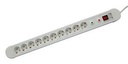 BASE Múltiple 10 Tomas Schuko con Interruptor y Cable de 1,5m BLANCO