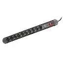 BASE Múltiple 10 Tomas Schuko con Interruptor y Cable de 1,5m NEGRO